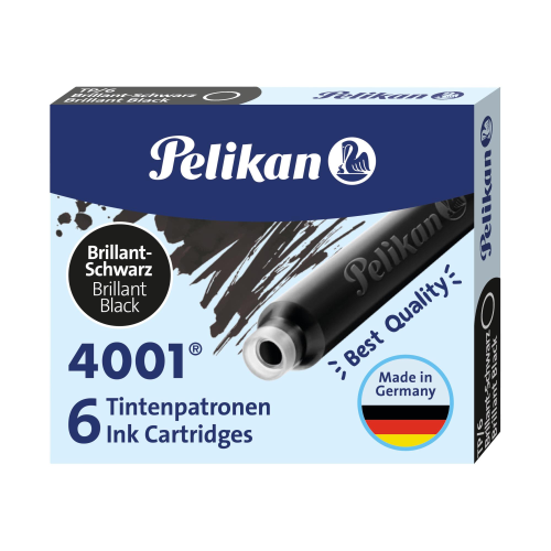 PELIKAN TP/6 CARTUCCE PER STILOGRAFICA INCHIOSTRO NERO CONF 10 X 6 CARTUCCE